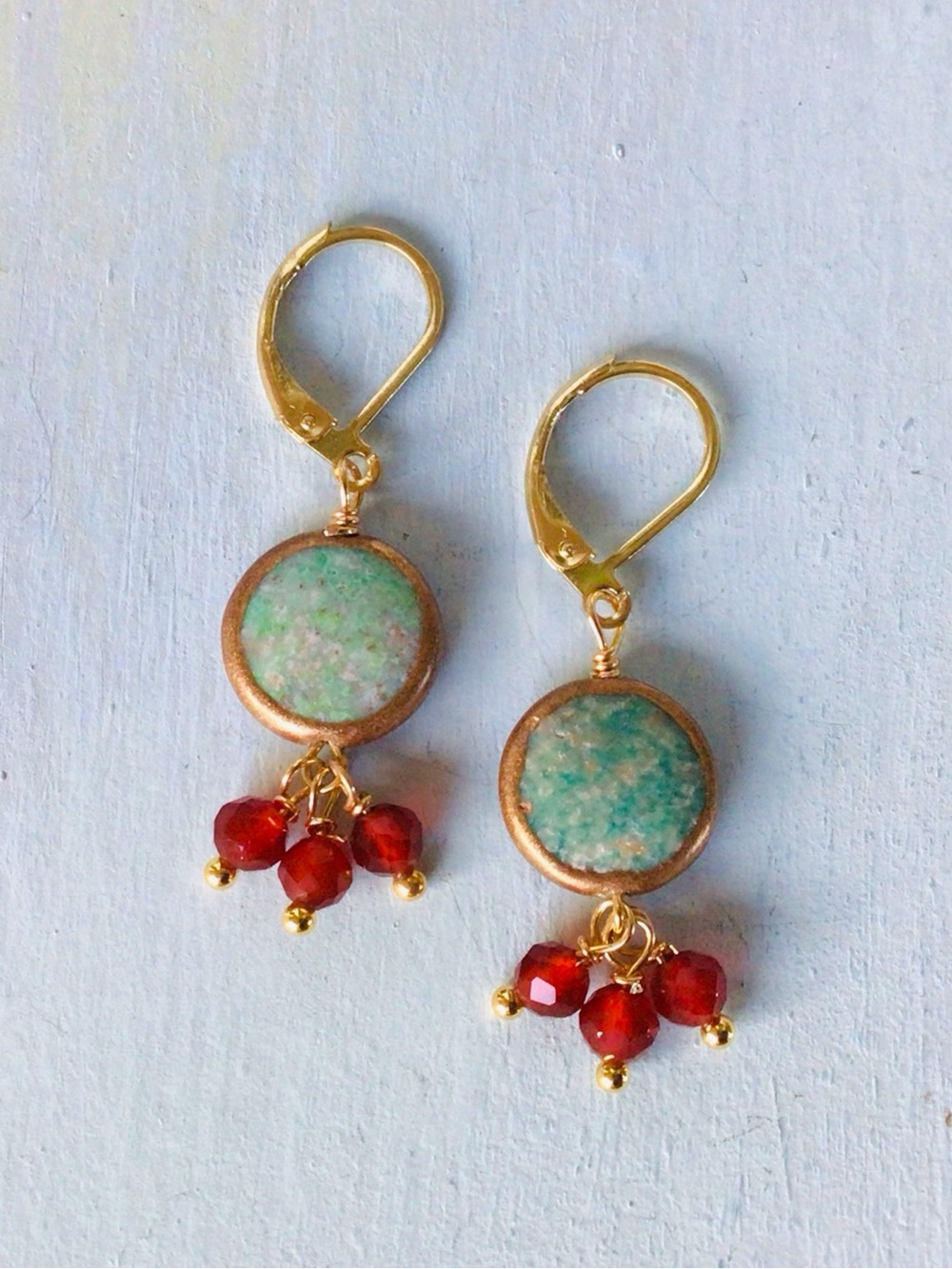 Turquoise Carnelian Sundance Charm Earrings - Picture 4 of 8